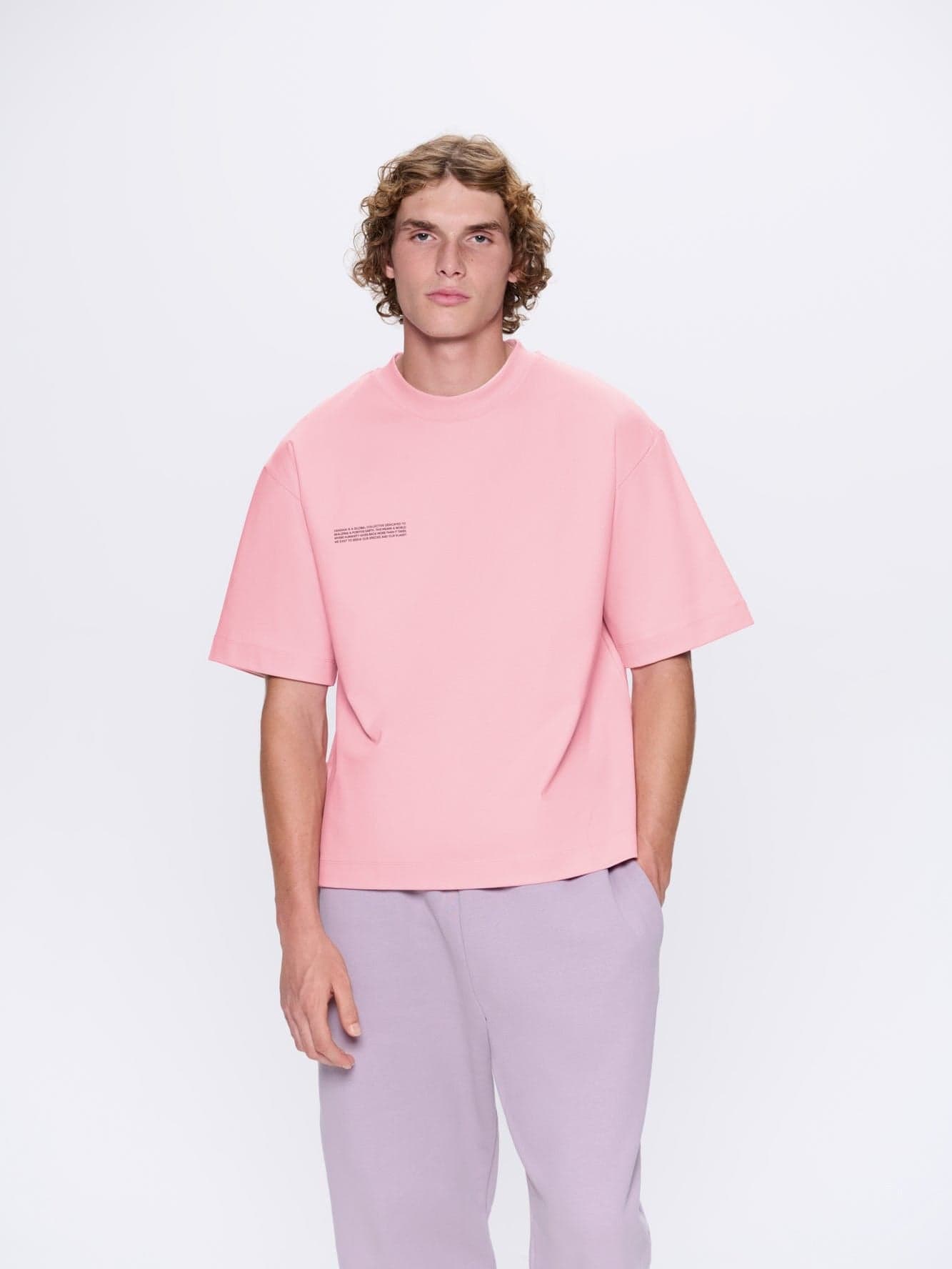 Mens Interlock Oversized Text Block T-Shirt
